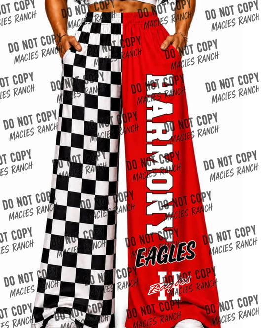 Harmony DUO WIDE LEG PANTS-checkered