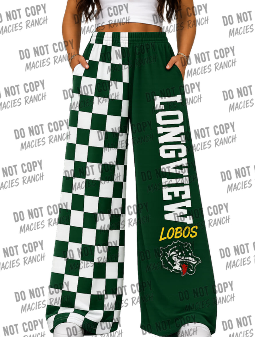 Longview DUO WIDE LEG PANTS- checkered