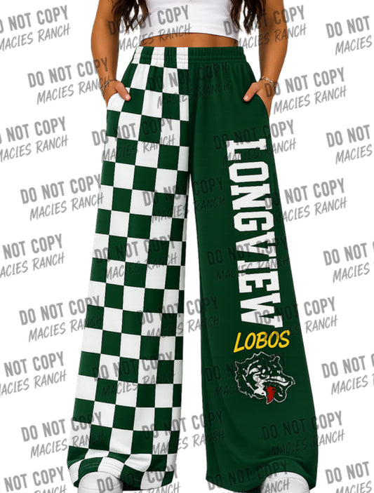Longview DUO WIDE LEG PANTS- checkered