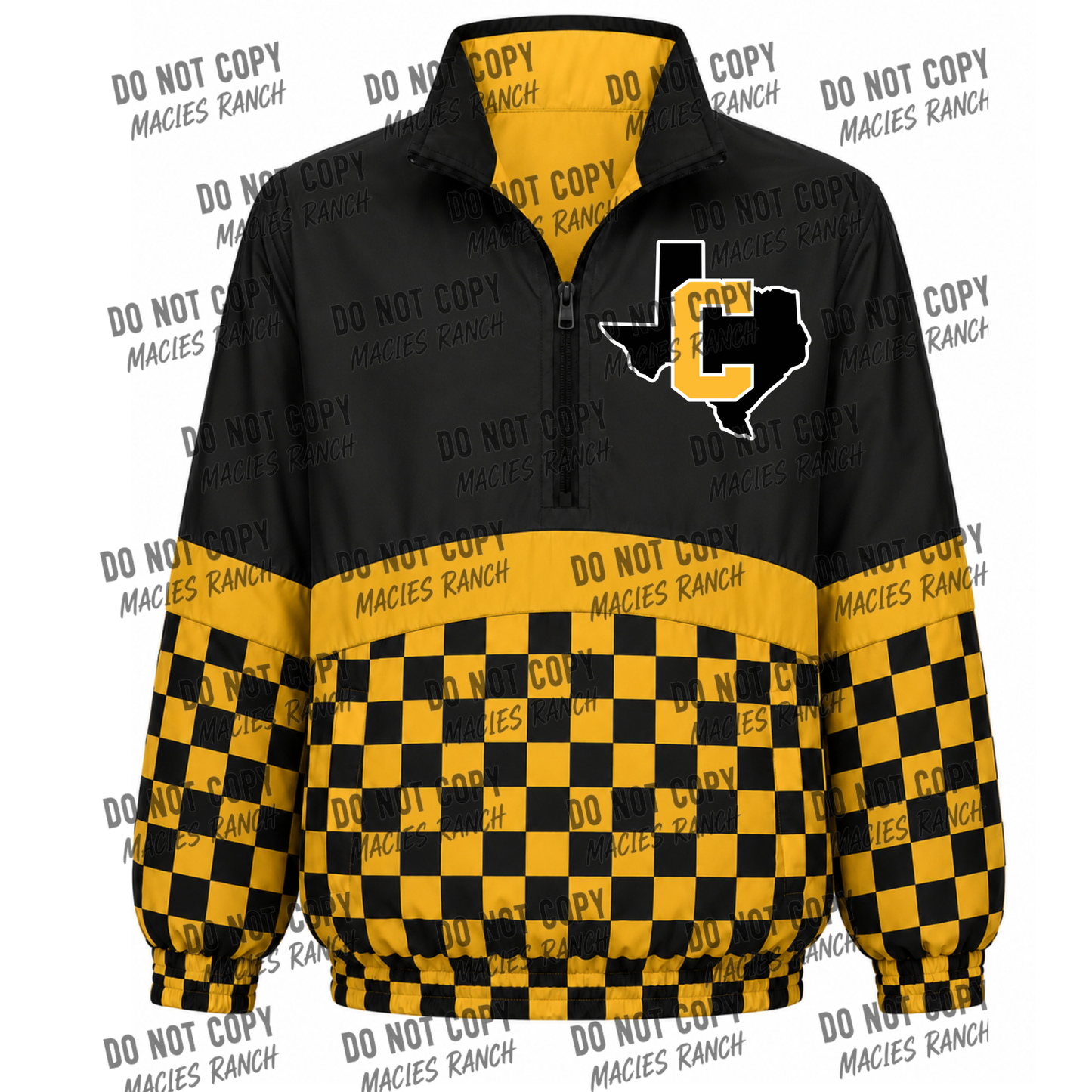 Cayuga Windbreaker- checkered black/yellow
