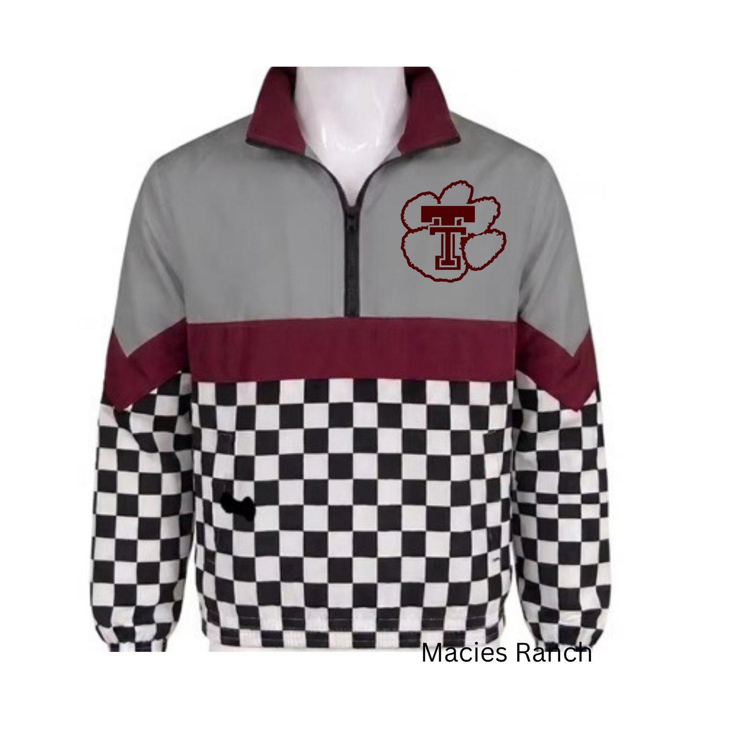 Troup grey checkered Windbreaker