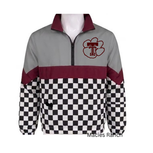 Troup grey checkered Windbreaker