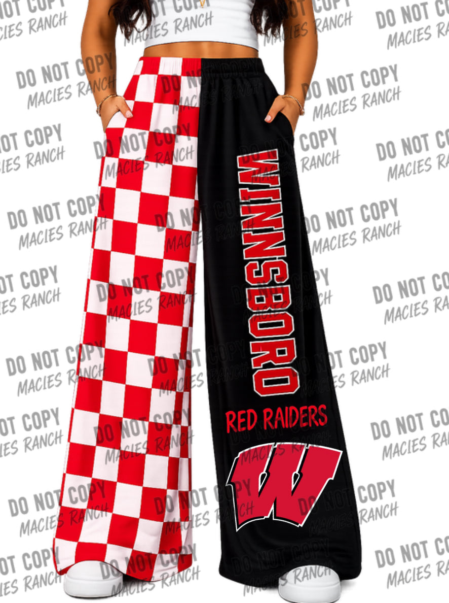Winnsboro DUO WIDE LEG PANTS- checkered