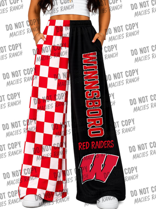 Winnsboro DUO WIDE LEG PANTS- checkered