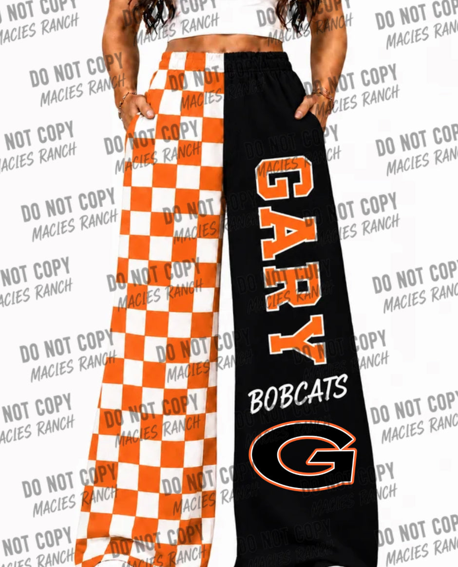 Gary DUO WIDE LEG PANTS-checkered