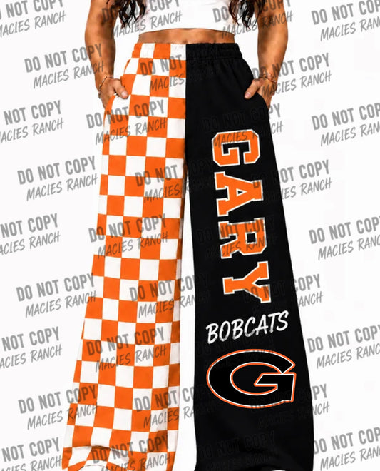 Gary DUO WIDE LEG PANTS-checkered