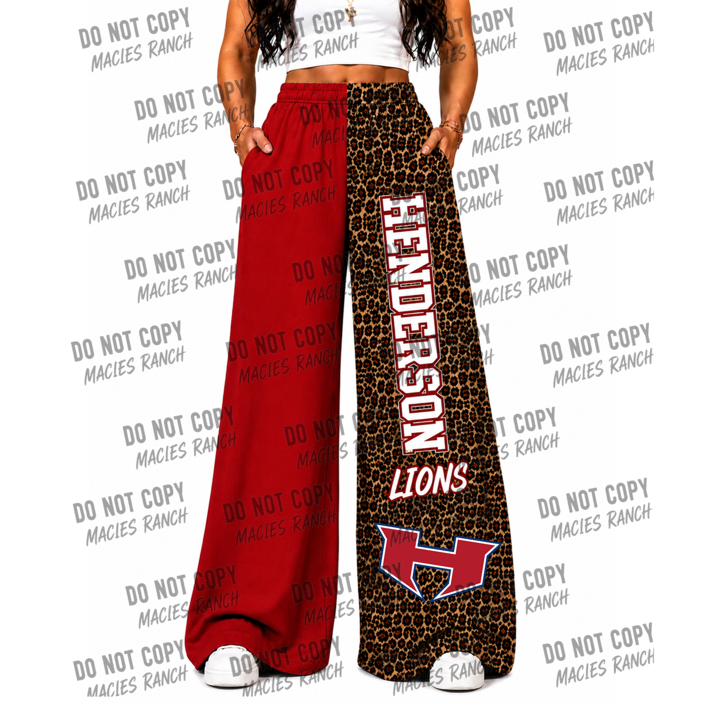 Henderson DUO WIDE LEG PANTS -Red
