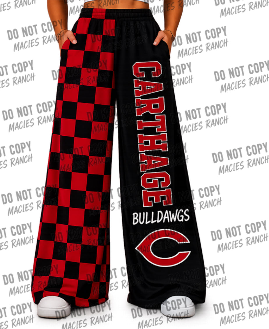 Carthage DUO WIDE LEG PANTS-red/black