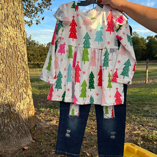 Christmas tree 2ps jean set