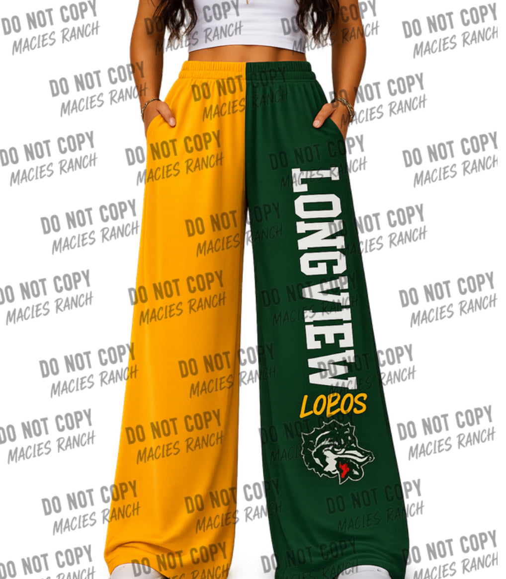 Longview- DUO WIDE LEG PANTS-plain