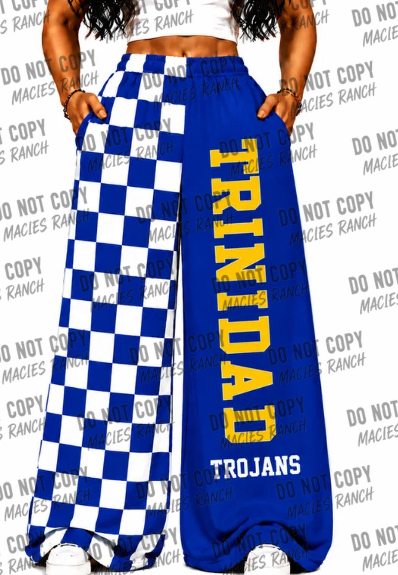 Trinidad DUO WIDE LEG PANTS- checkered