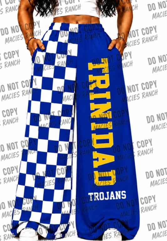Trinidad DUO WIDE LEG PANTS- checkered