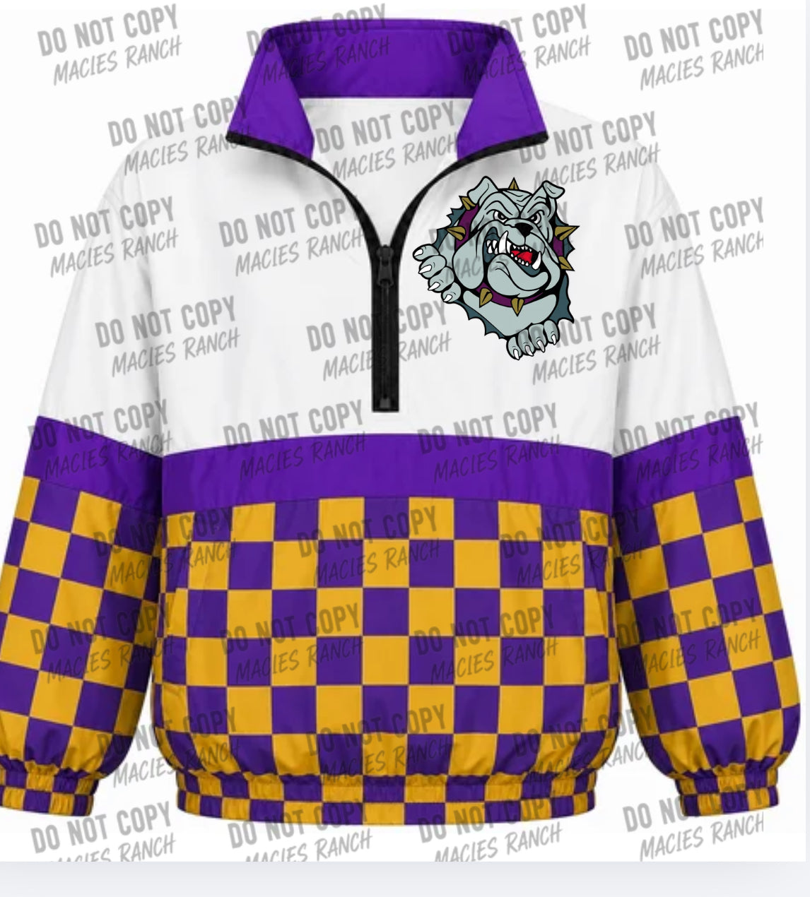 Eustace Windbreaker-gold/purple checkered