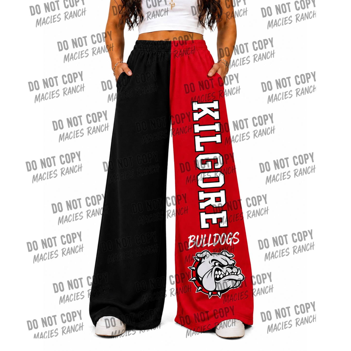 KILGORE DUO WIDE LEG PANTS - black red
