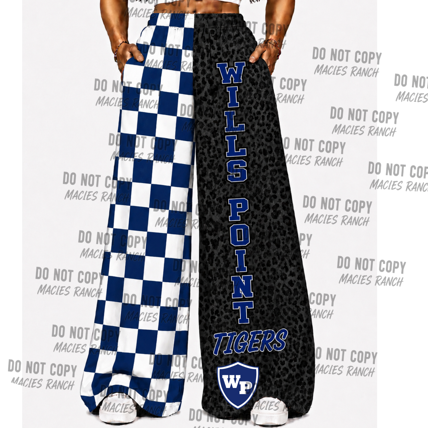 Wills Point DUO WIDE LEG PANTS- Checkered/ cheetah
