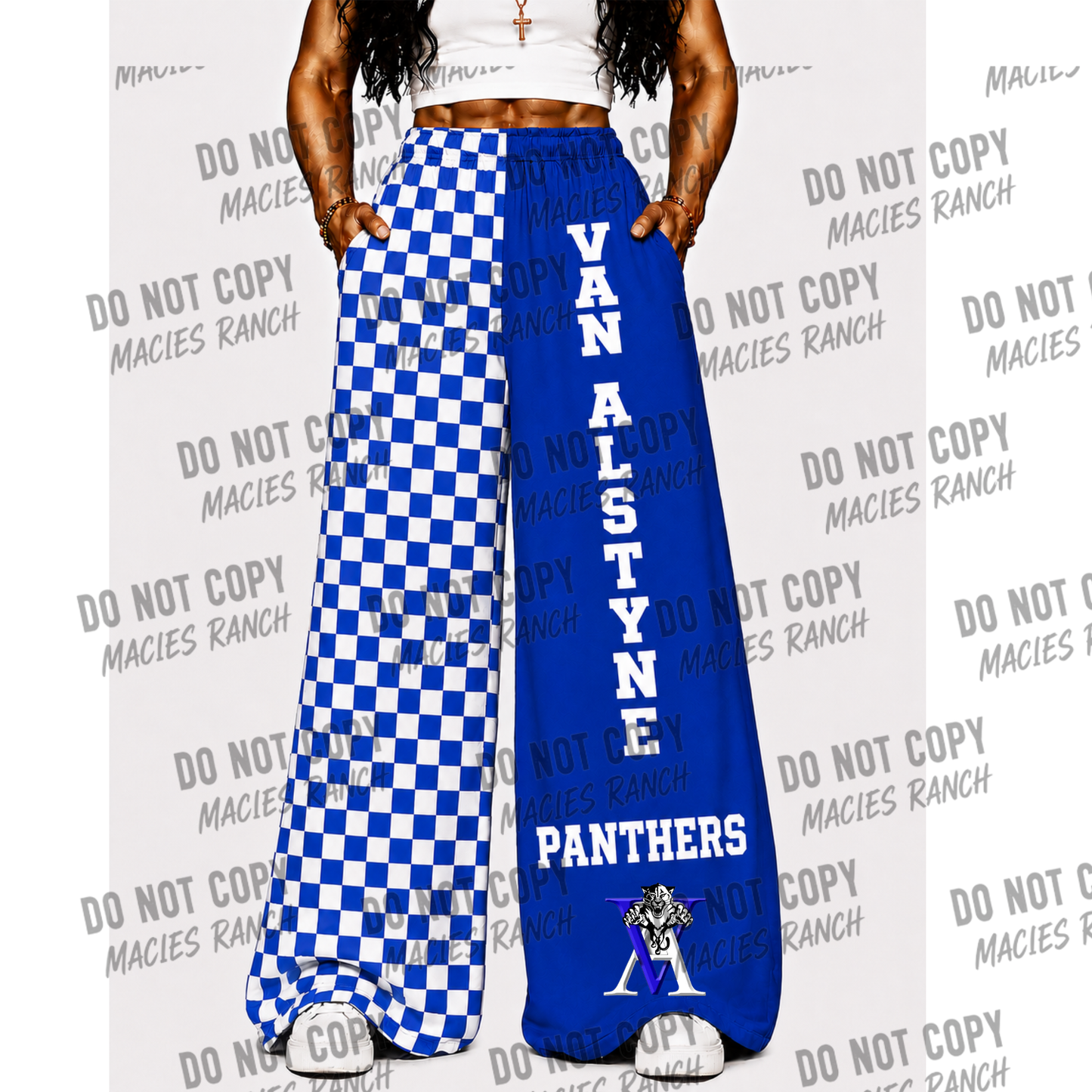 Van Alstyne DUO WIDE LEG PANTS- checkered