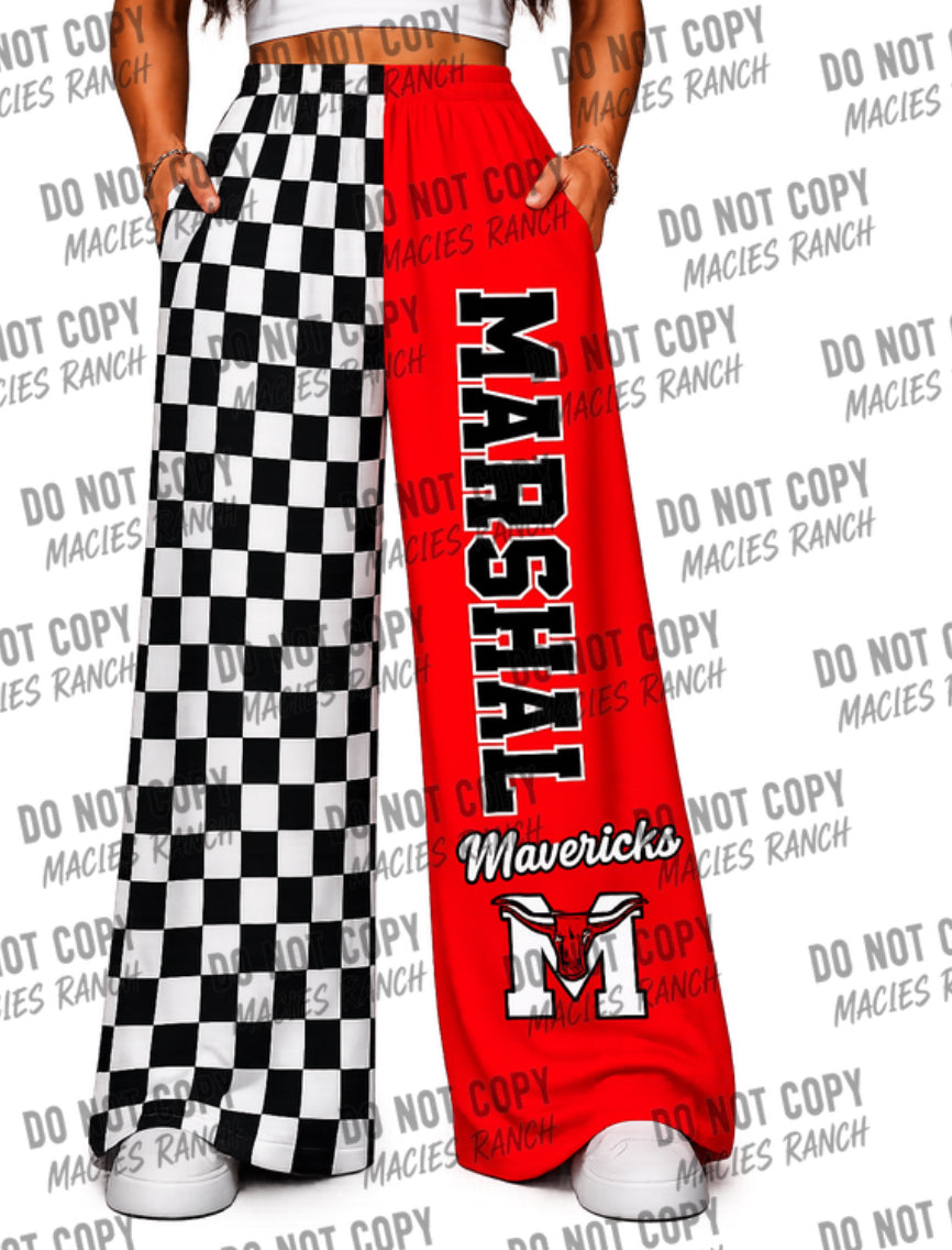 Marshall DUO WIDE LEG PANTS- checkered