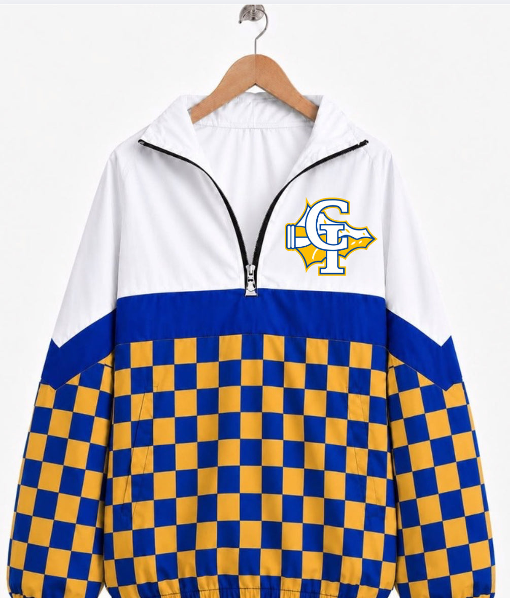 Carlisle Windbreaker- blue/yellow checkered