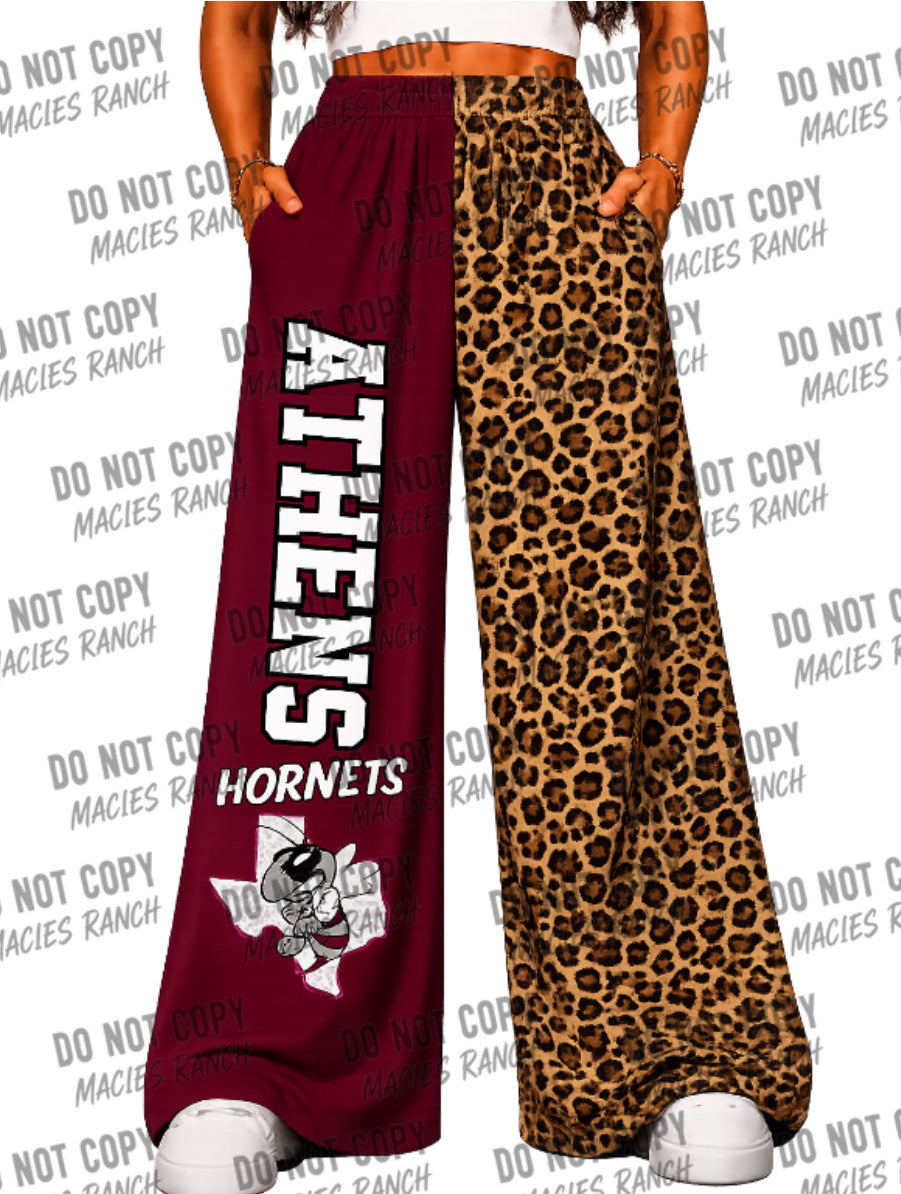 Athens DUO WIDE LEG PANTS-cheetah Solid