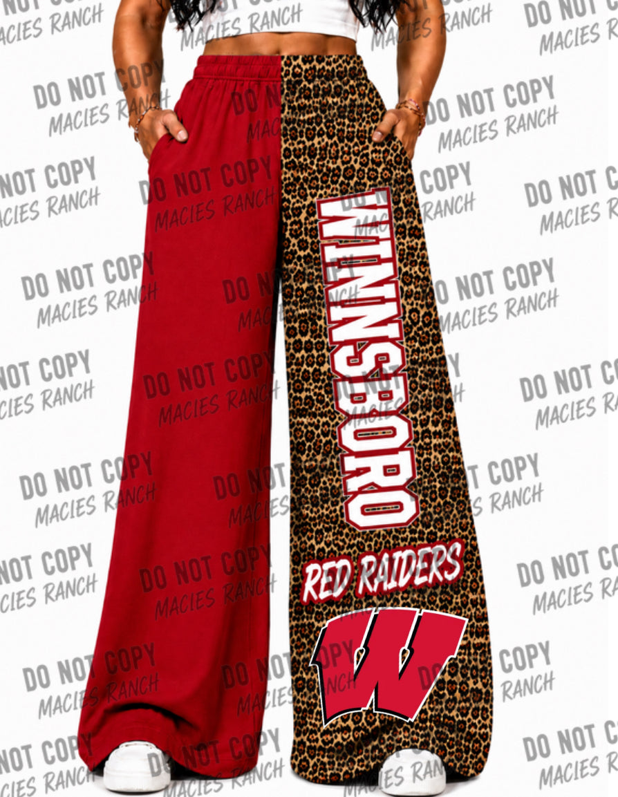 Winnsboro DUO WIDE LEG PANTS- cheetah