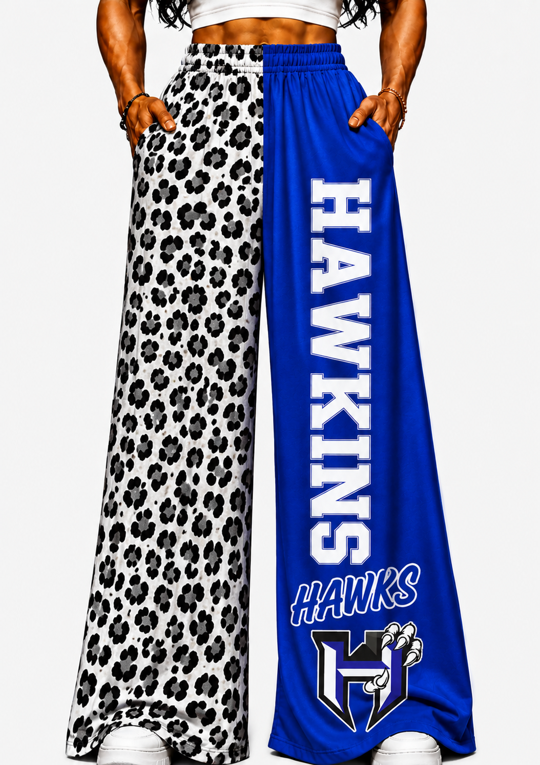 Hawkins DUO WIDE LEG PANTS- white cheetah