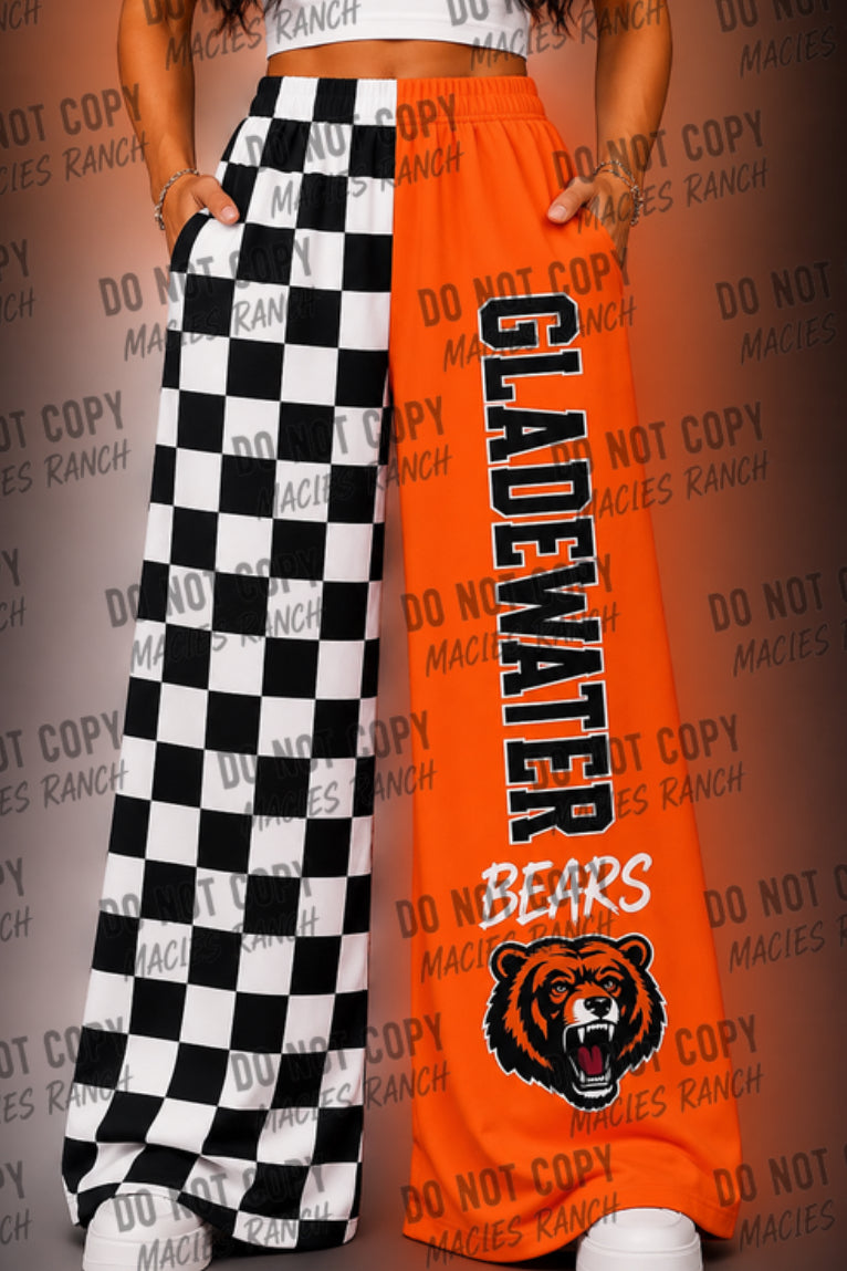 Gladewater DUO WIDE LEG PANTS- checkered