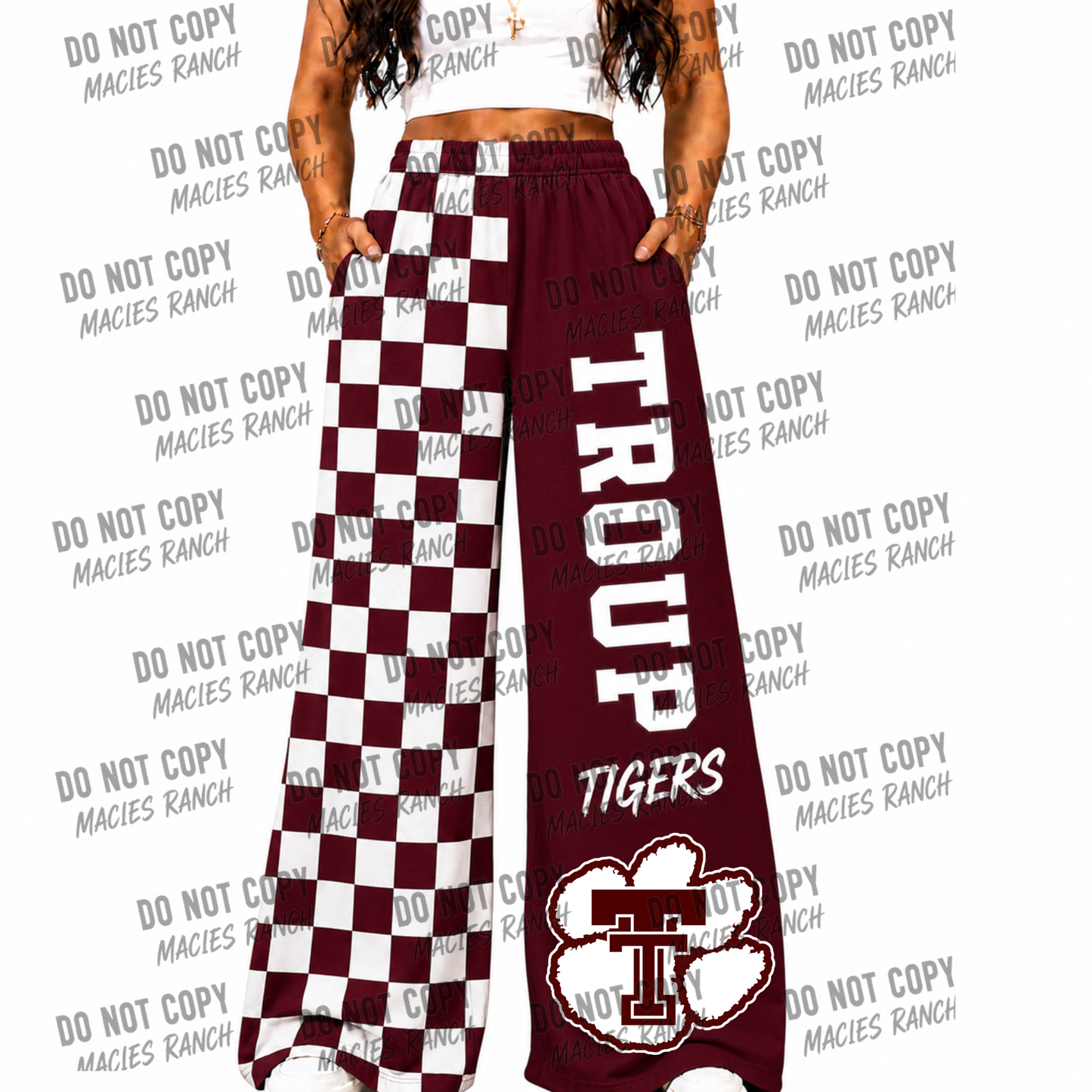 TROUP DUO WIDE LEG PANTS -checkered solid