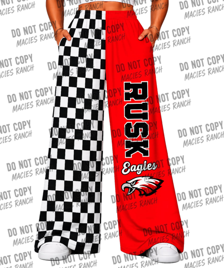 Rusk DUO WIDE LEG PANTS- checkered