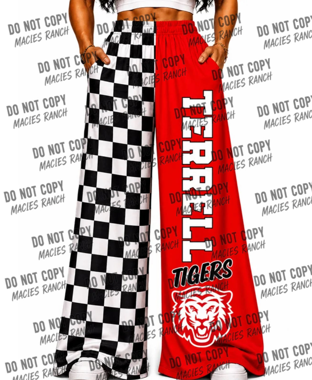 Terrell DUO WIDE LEG PANTS- checkered