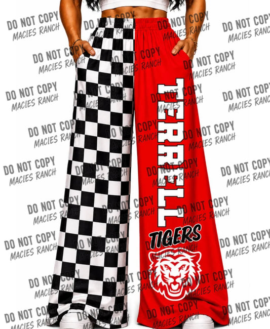 Terrell DUO WIDE LEG PANTS- checkered