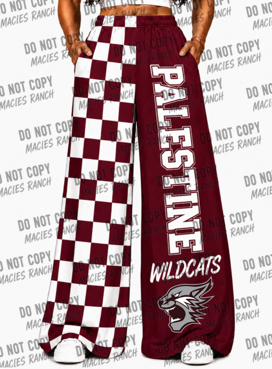 Palestine DUO WIDE LEG PANTS- checkered