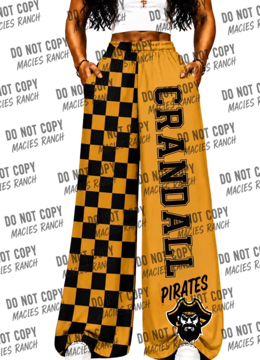 Crandall  DUO WIDE LEG PANTS- checkered