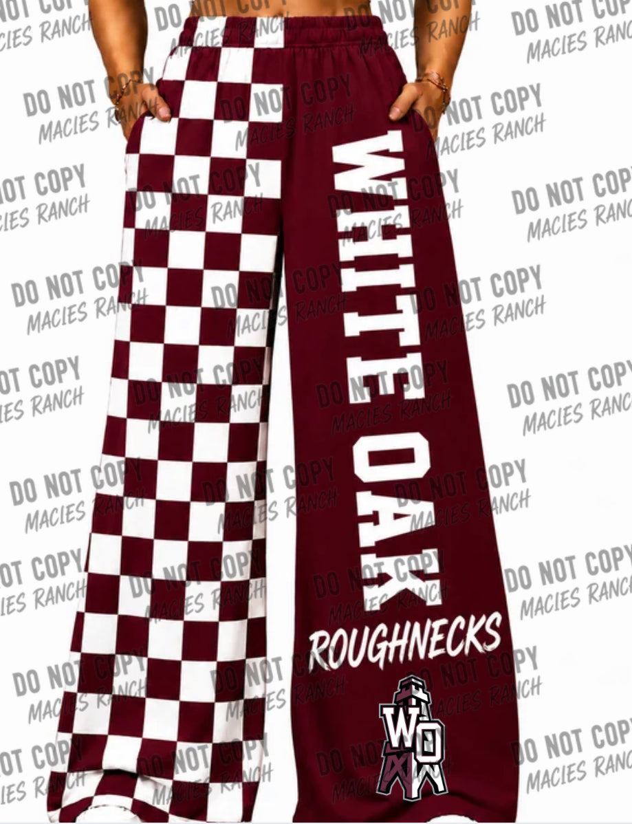White Oak - DUO WIDE LEG PANTS- maroon