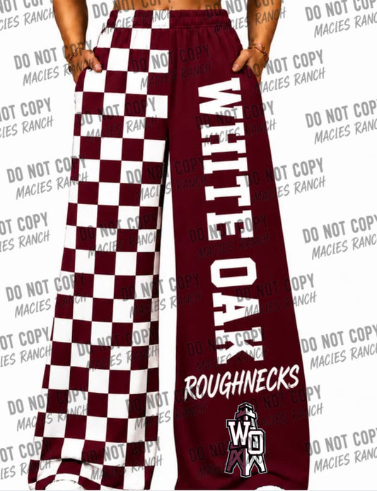 White Oak - DUO WIDE LEG PANTS- maroon