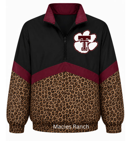 Troup cheetah black top Windbreaker