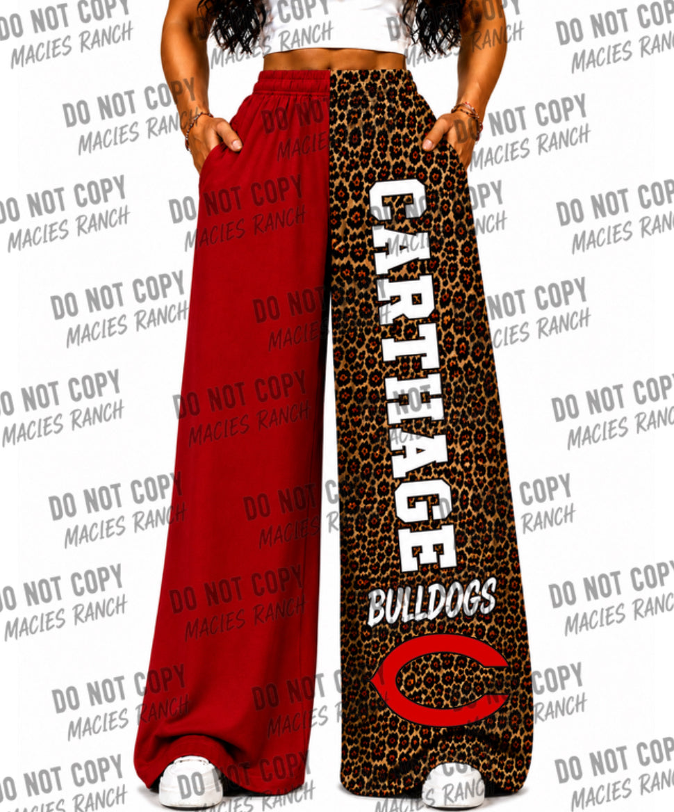 Carthage DUO WIDE LEG PANTS- cheetah red