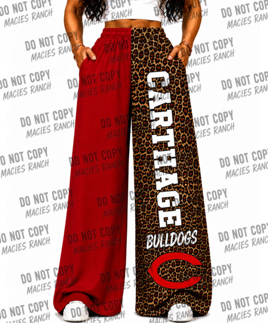 Carthage DUO WIDE LEG PANTS- cheetah red