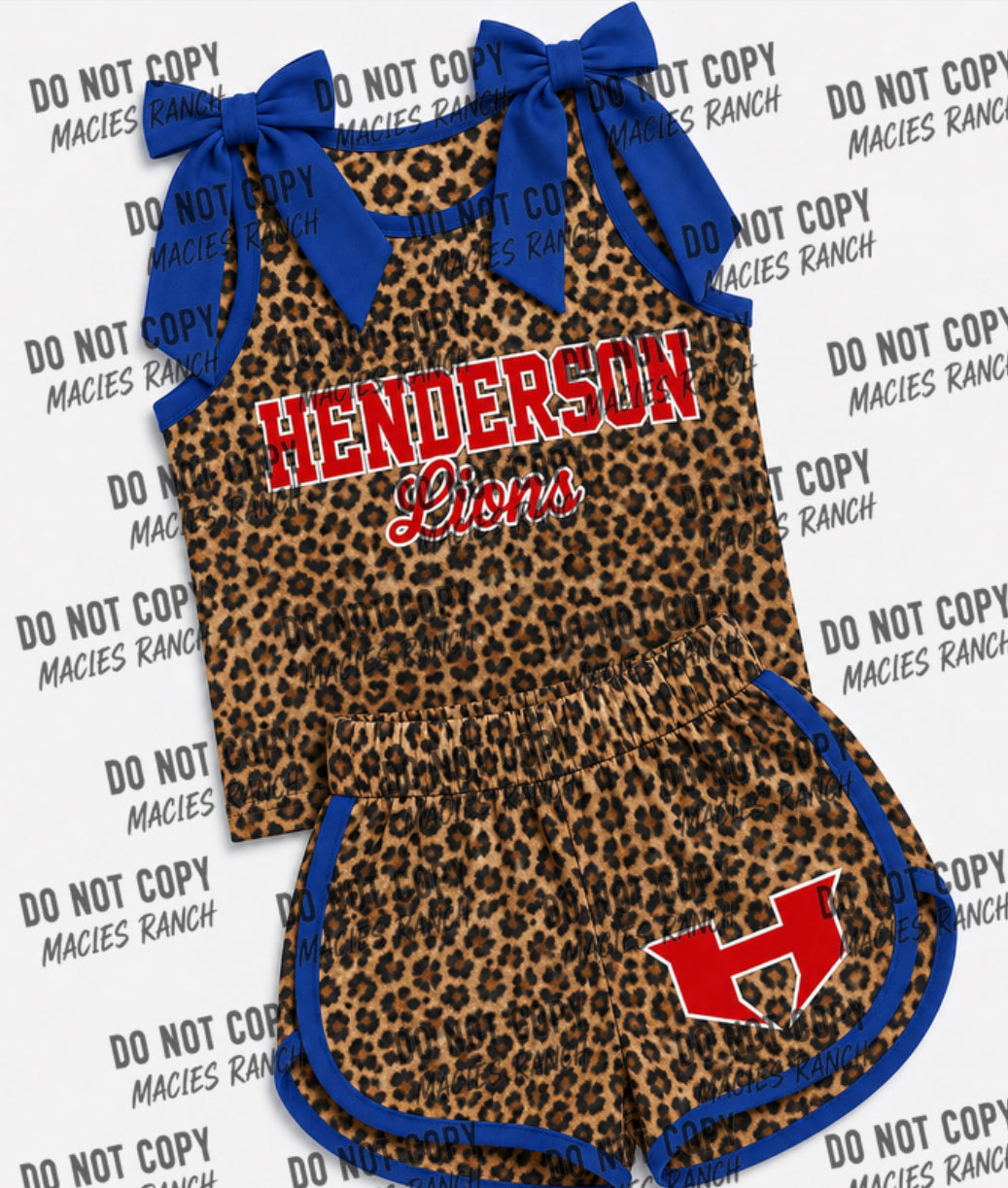 Henderson  - VARSITY BOW SET cheetah