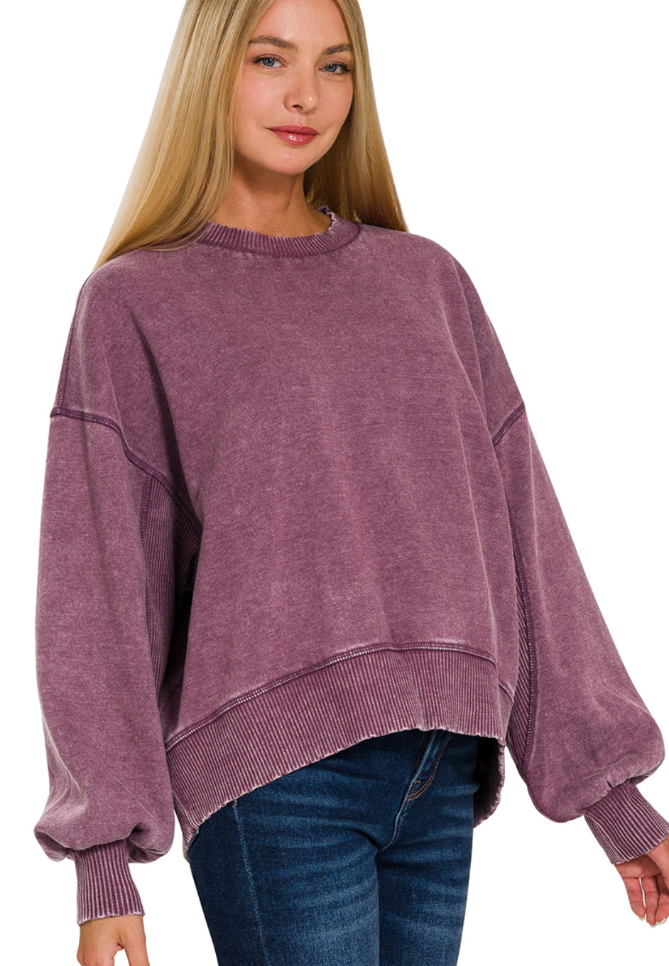 oversized pullover- Eggplant