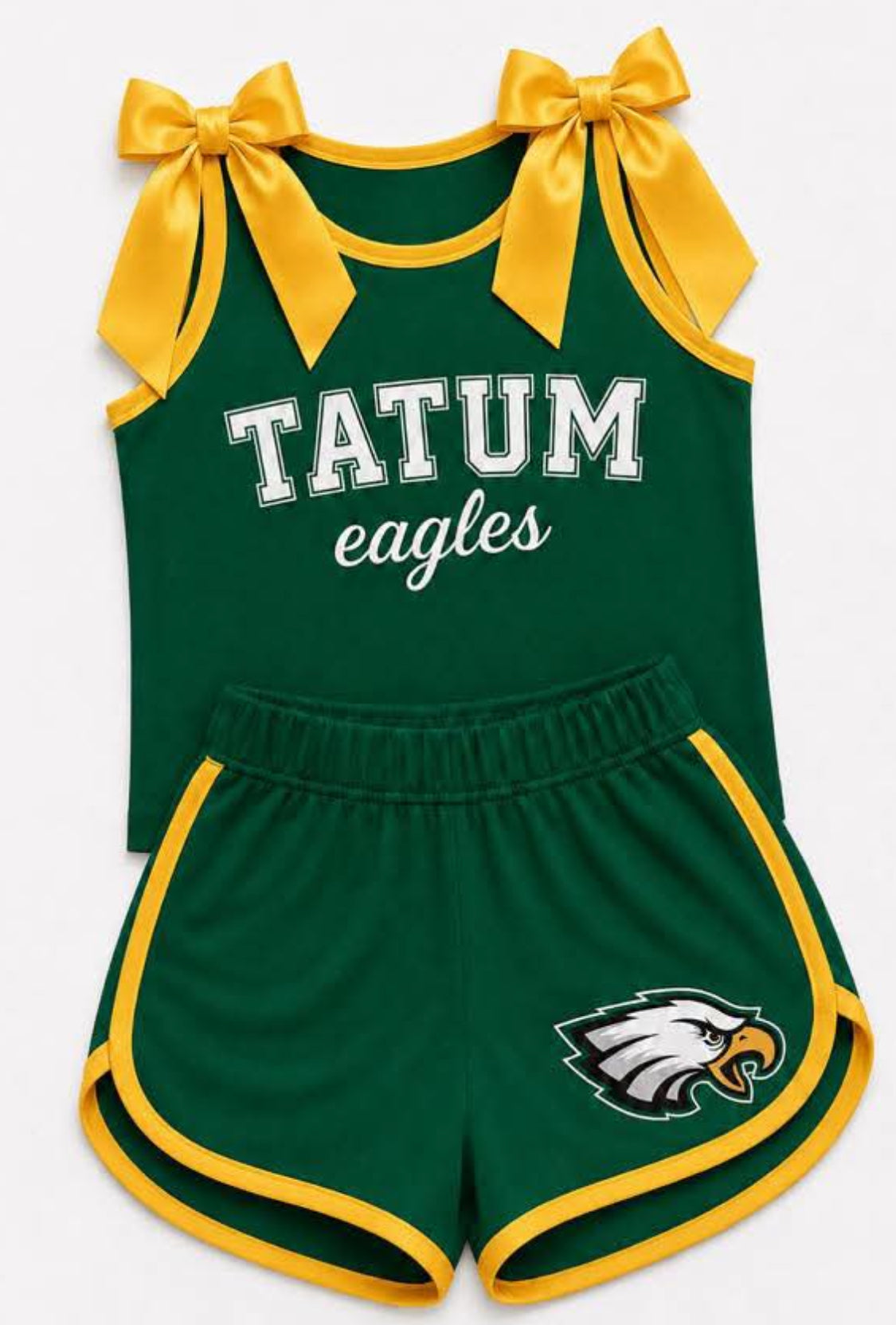 Tatum- VARSITY BOW SET yellow/green