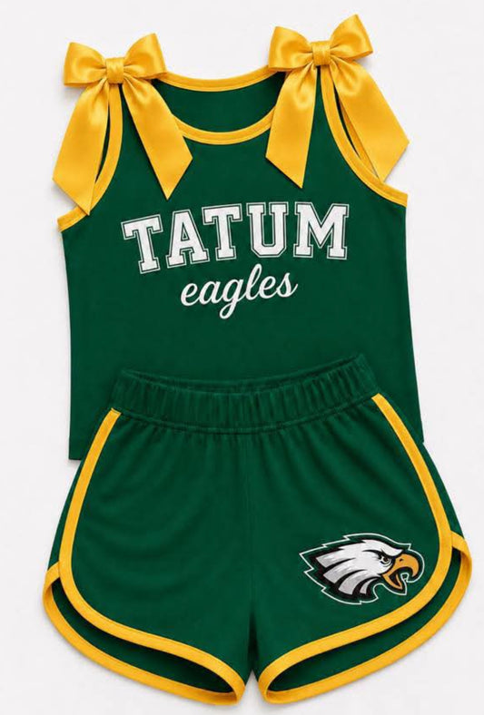 Tatum- VARSITY BOW SET yellow/green