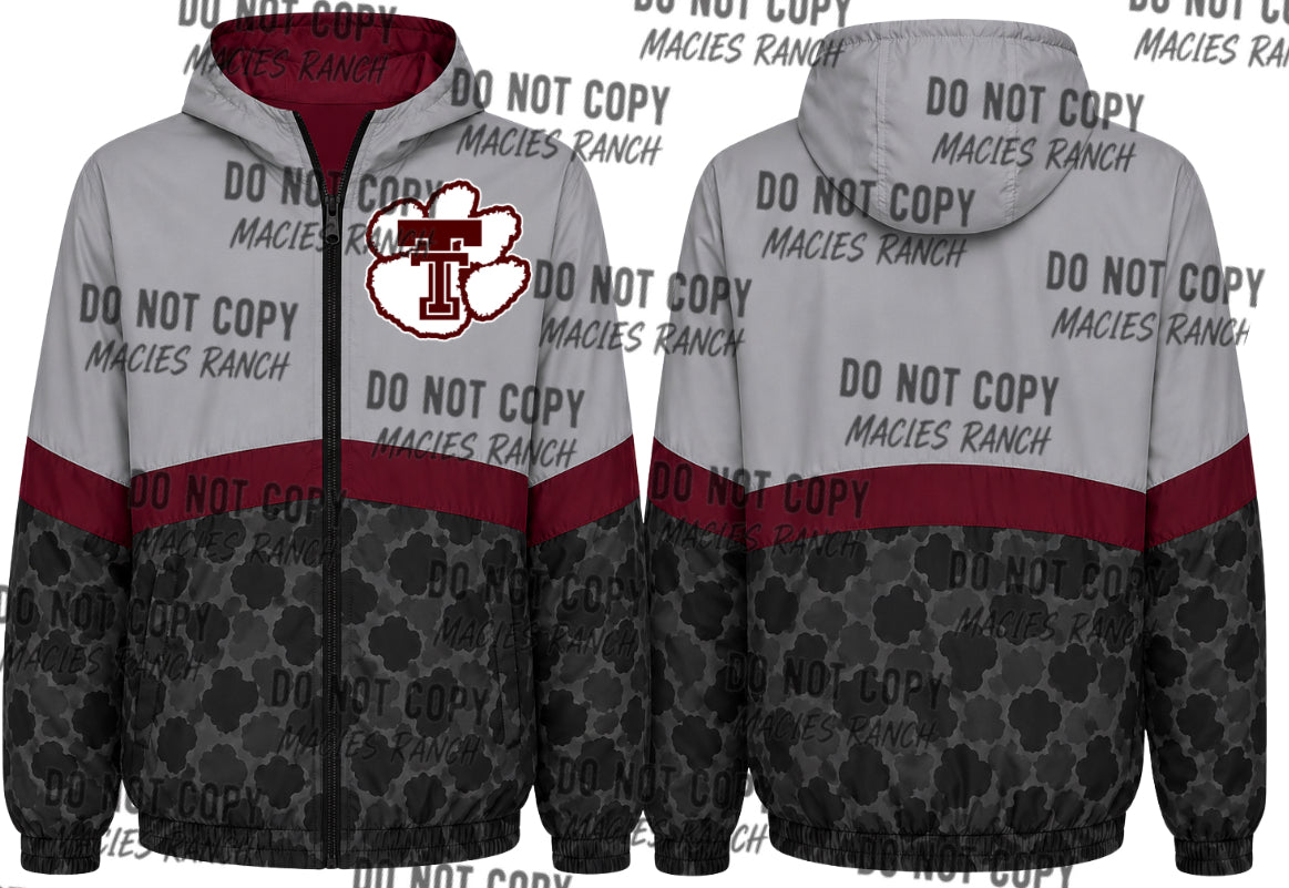 Troup Full Zip Windbreaker with Hoodie- camo