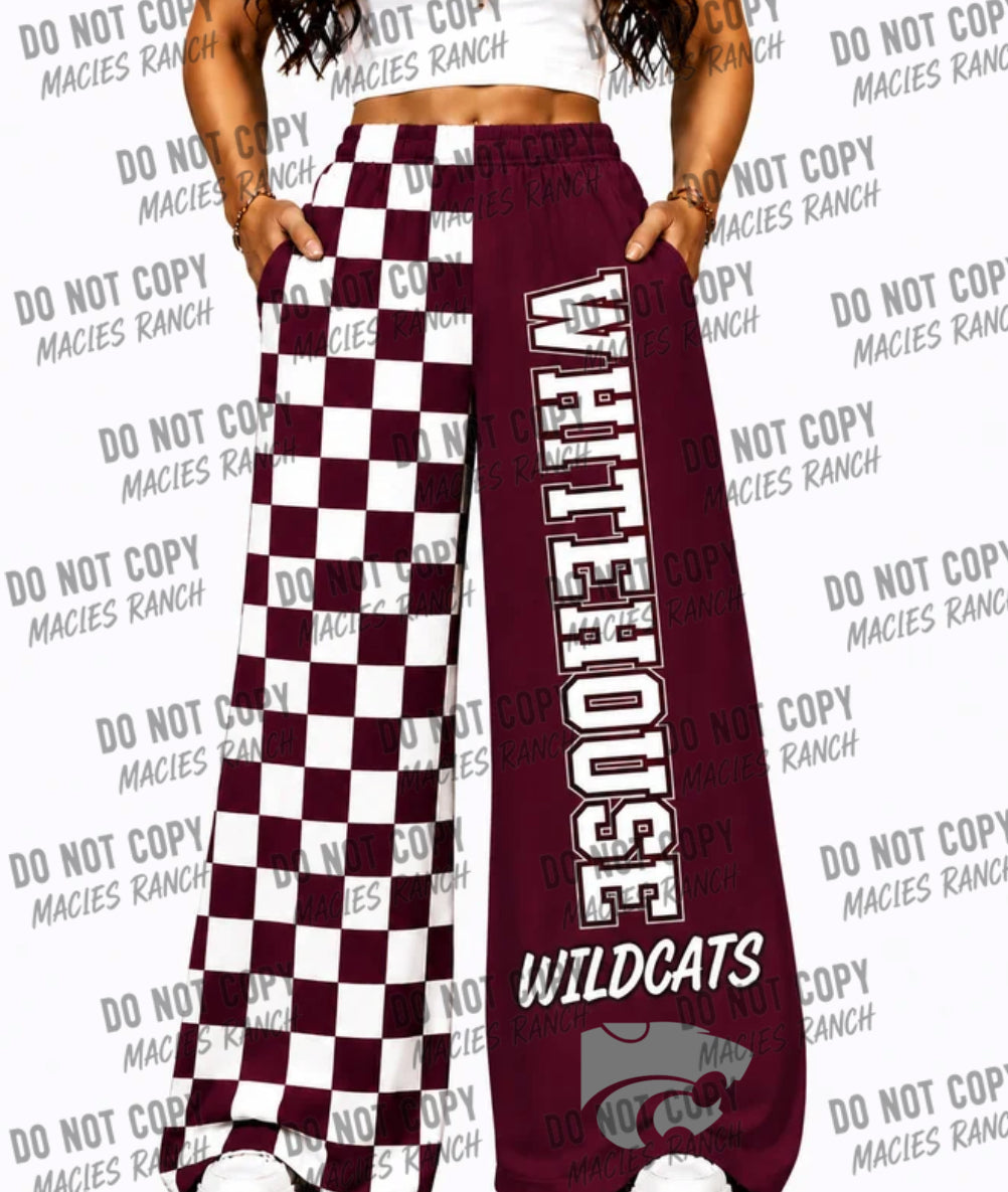 Whitehouse DUO WIDE LEG PANTS- checkered