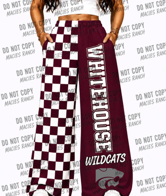 Whitehouse DUO WIDE LEG PANTS- checkered