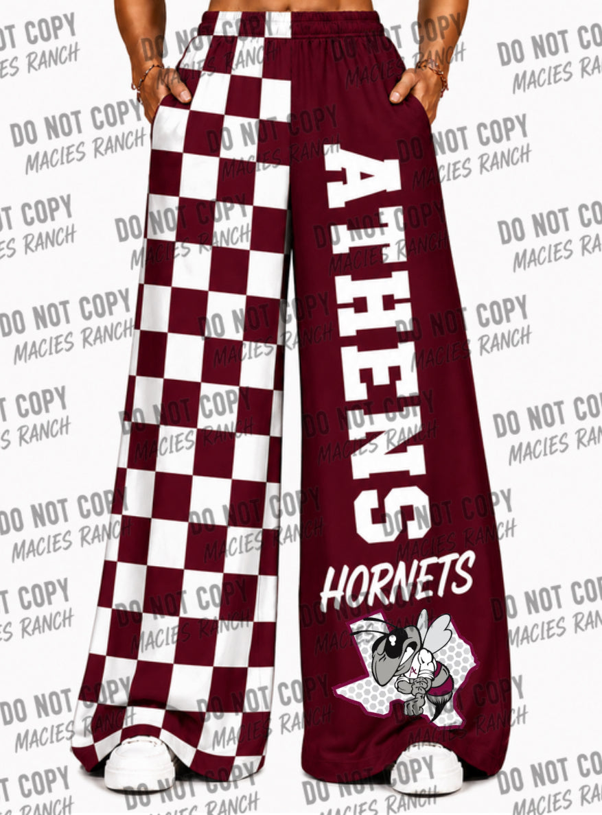 Athens DUO WIDE LEG PANTS- checkered