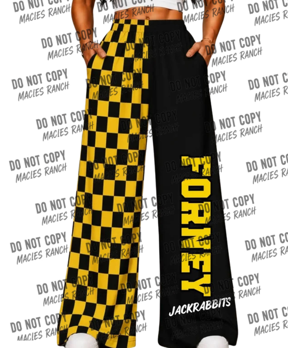 Forney DUO WIDE LEG PANTS- checkered