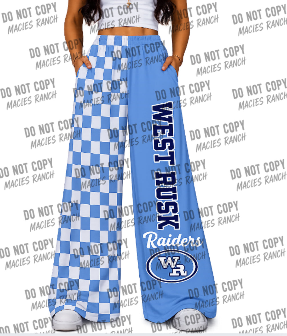West Rusk -DUO WIDE LEG PANTS - checkered