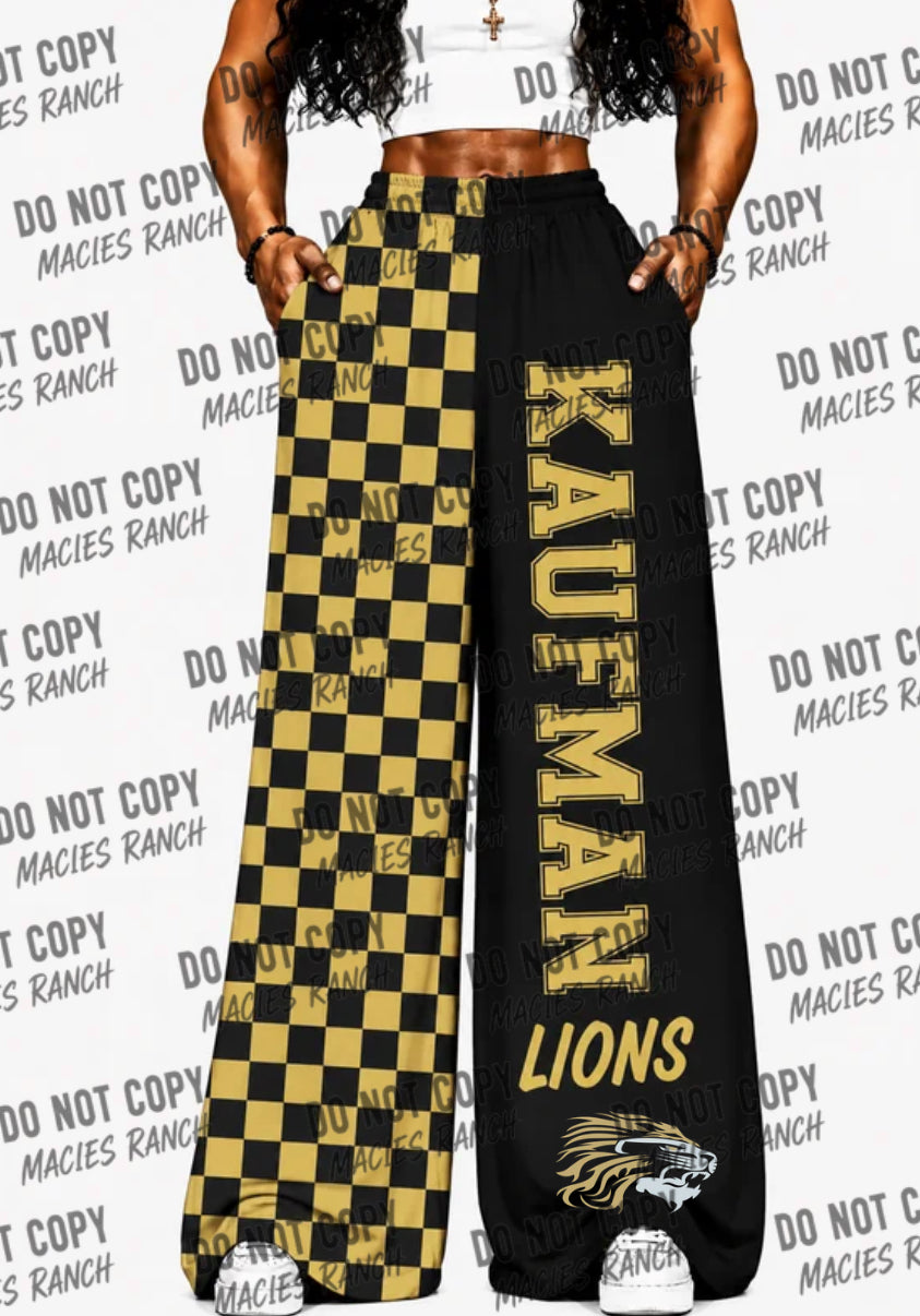 Kaufman DUO WIDE LEG PANTS- checkered
