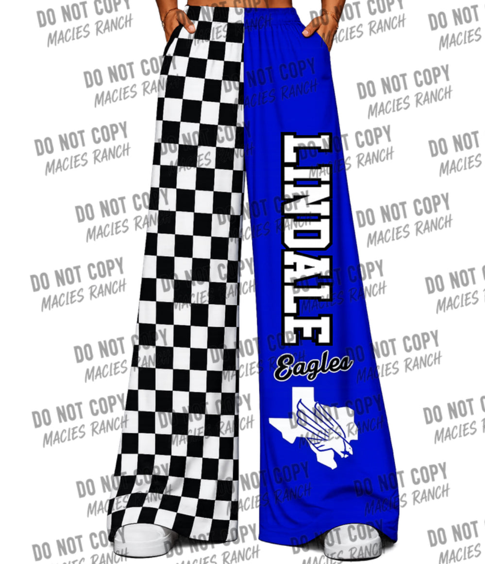 Lindale DUO WIDE LEG PANTS- checkered