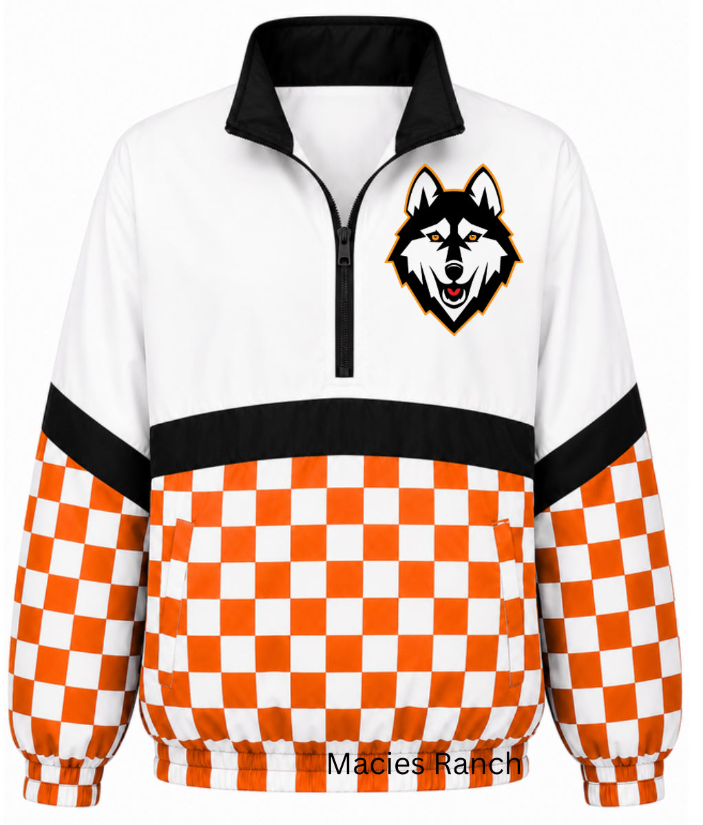 Hubbard Middle School checkered Windbreaker